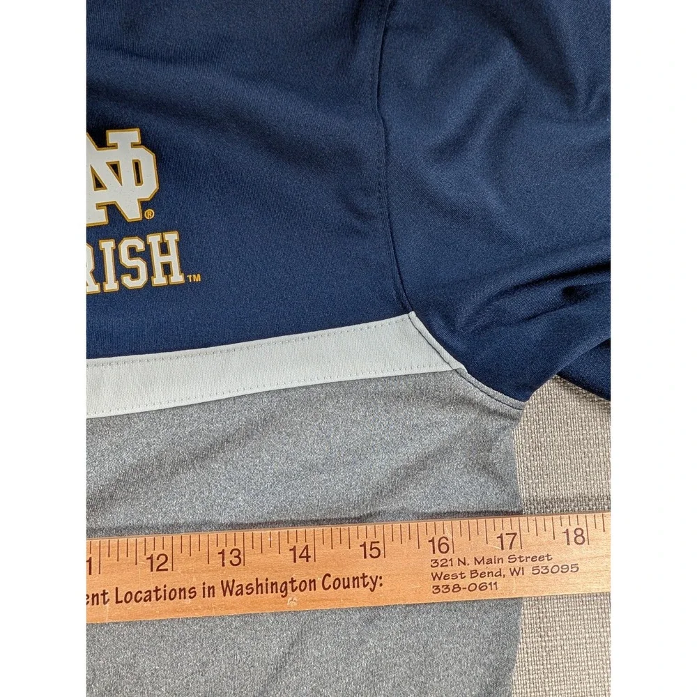 Fanatics Notre Dame Fighting Irish Polo Shirt Mens Small Navy Blue Grey Sport